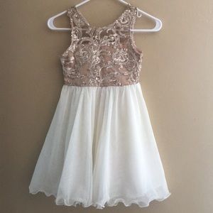 Girls cream and gold dress